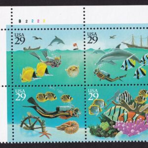 Scott #2866a Wonders of the Sea Plate Block of 4 Stamps - MNH P#B2222 UL