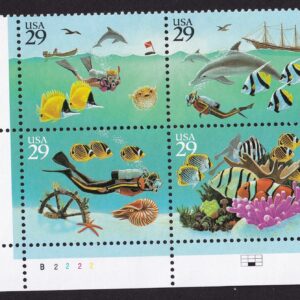 Scott #2866a Wonders of the Sea Plate Block of 4 Stamps - MNH P#B2222 LL