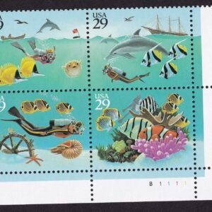 Scott #2866a Wonders of the Sea Plate Block of 4 Stamps - MNH P#B1111 LR