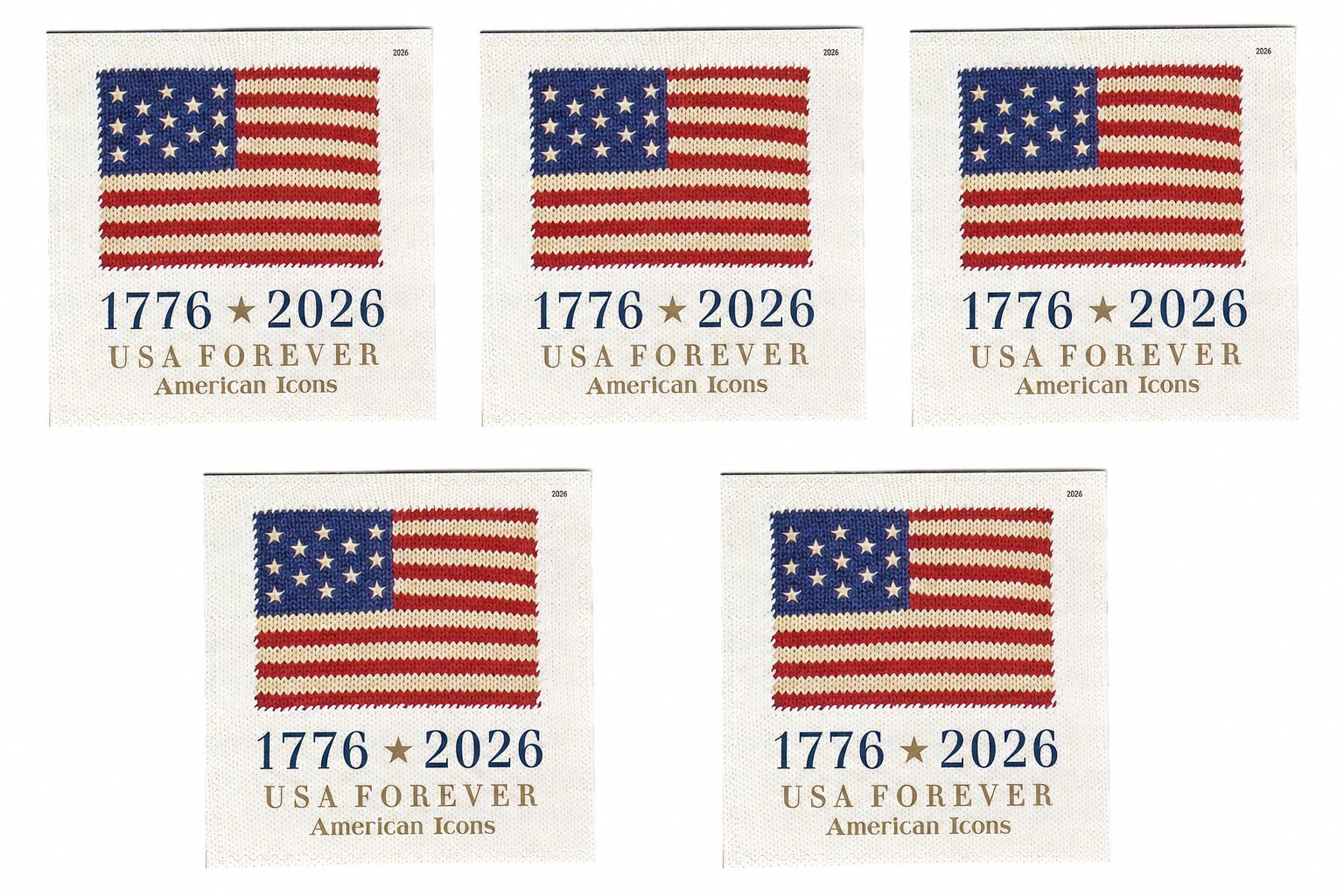 Scott #6106 American Icons 1776 Flag (5) Five Forever Stamps - MNH
