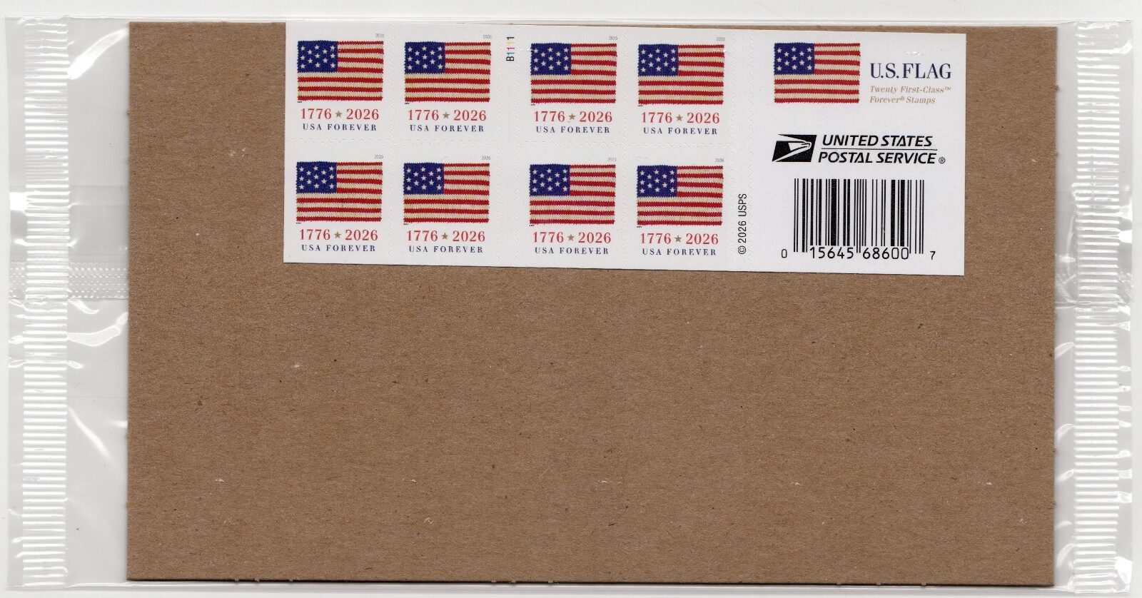Scott #6112 Flag Booklet (BCA) of 20 Forever Stamps - MNH P#B1111 Sealed