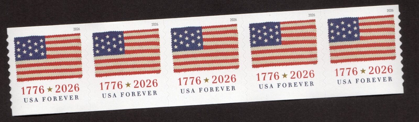 Scott #6108 1776 Flag Coil Strip of (5) Stamps - MNH APU