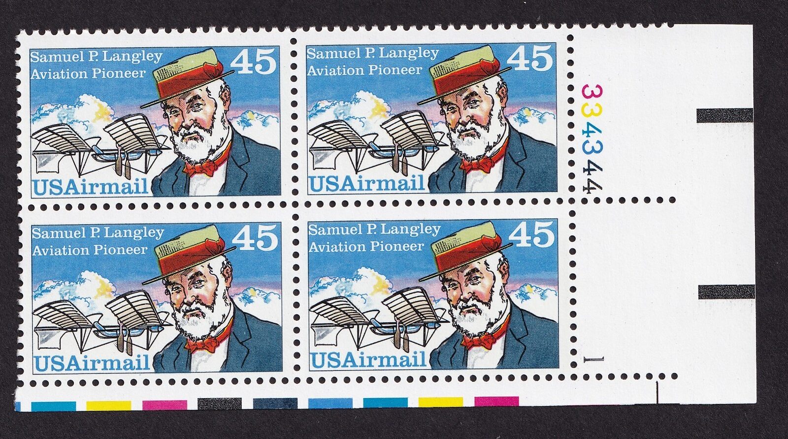 Scott #c118 Samuel P. Langley Plate Block of 4 Stamps - MNH P#334344 UR