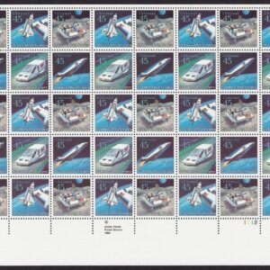 Scott #c125a Futuristic Mail Delivery Airmail Sheet of 40 Stamps MNH P#1112-1 LR