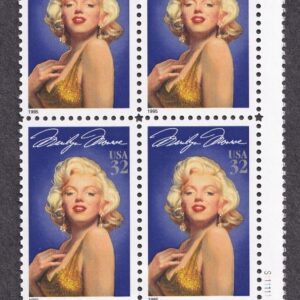 Scott #2967 Marilyn Monroe Plate Block of 4 Stamps - MNH LR