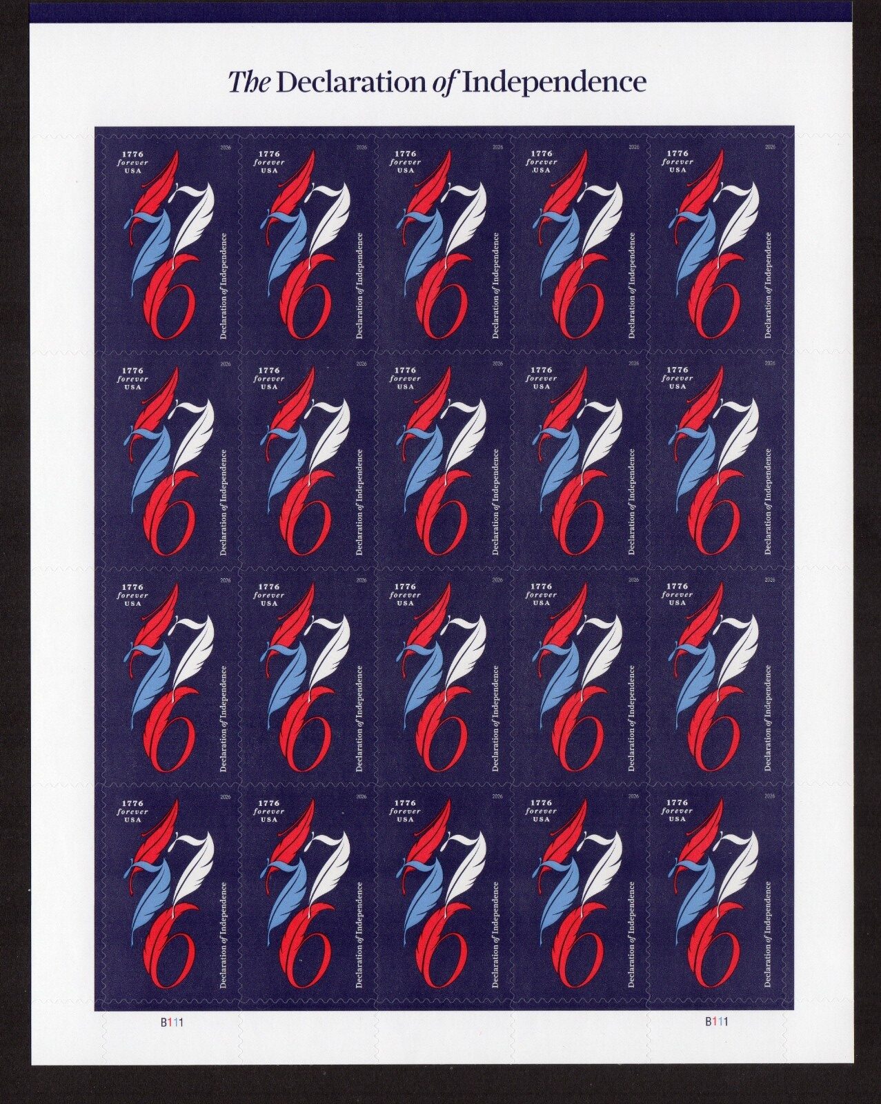 Scott #6114 1776 Declaration of Independence Sheet of 20 Forever Stamps - MNH