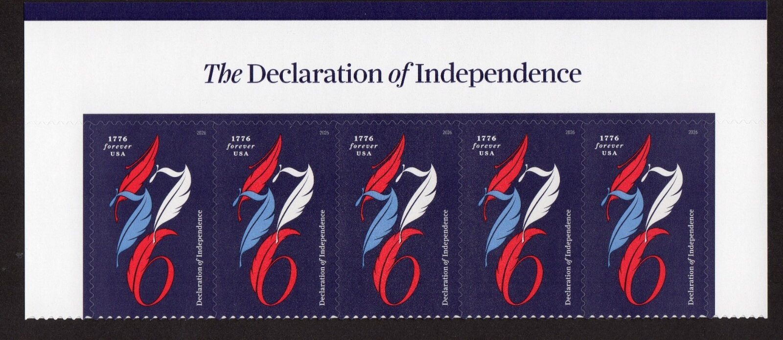 Scott #6114 1776 Declaration of Independence Title Block of 5 Stamps - MNH