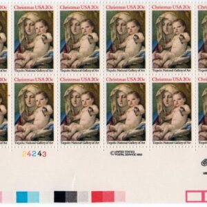 Scott #2026 Christmas Madonna (Tiepolo) Plate Block of 20 Stamps - MNH