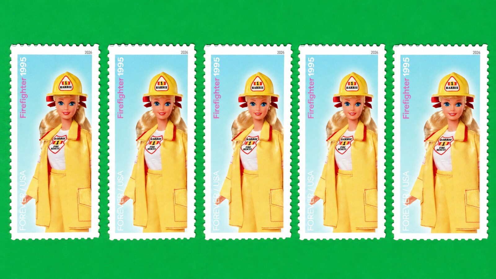 Scott #6115d Barbie You Can Be Anything Firefighter (5) Five Forever Stamps