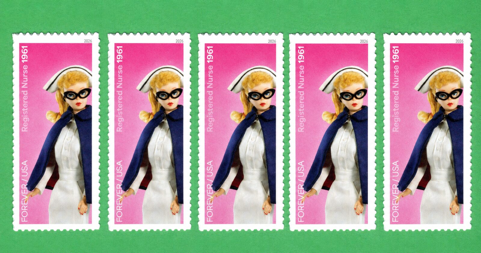 Scott #6115a Barbie You Can Be Anything Registered Nurse (5) Five Forever Stamps