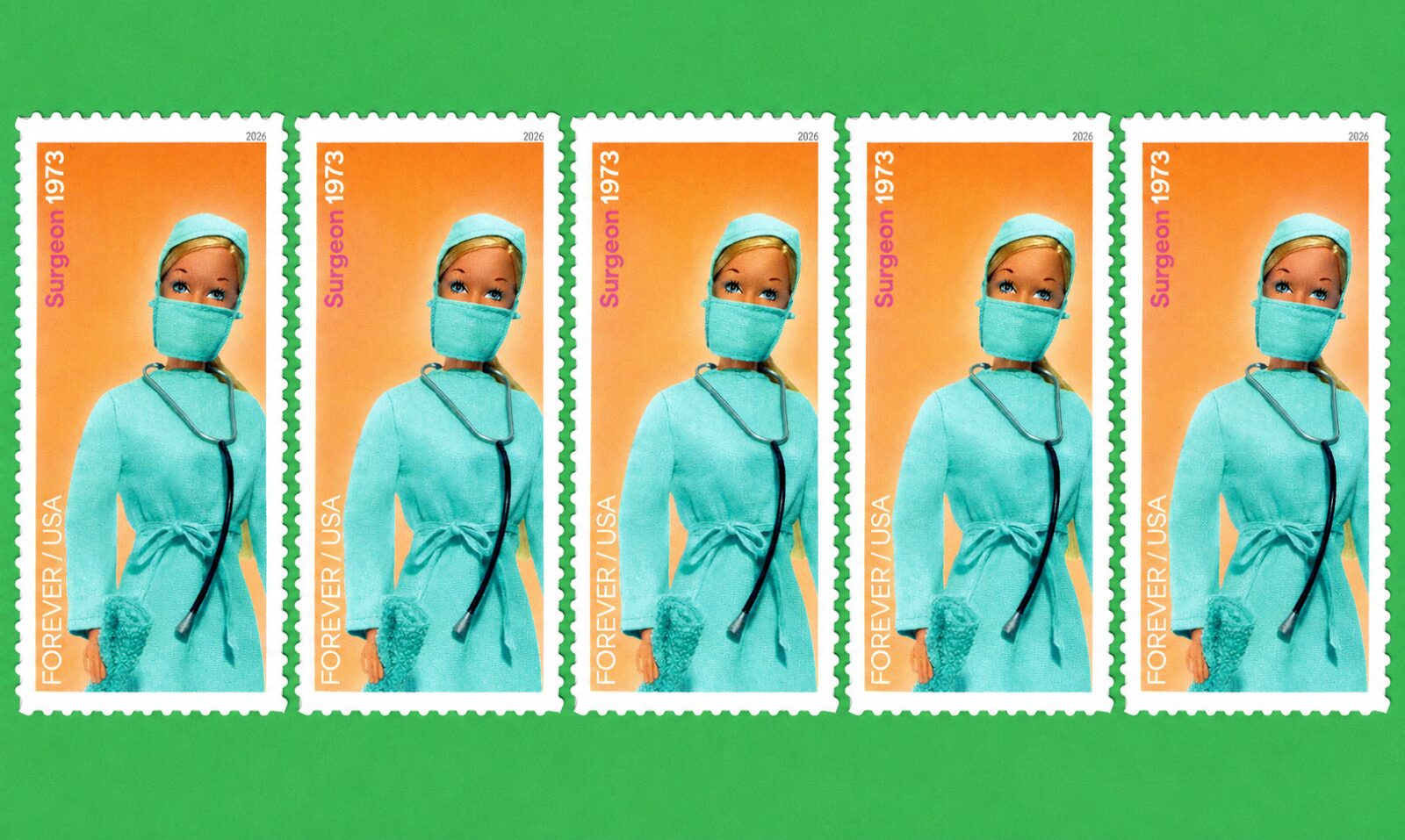 Scott #6115b Barbie You Can Be Anything Surgeon (5) Five Forever Stamps