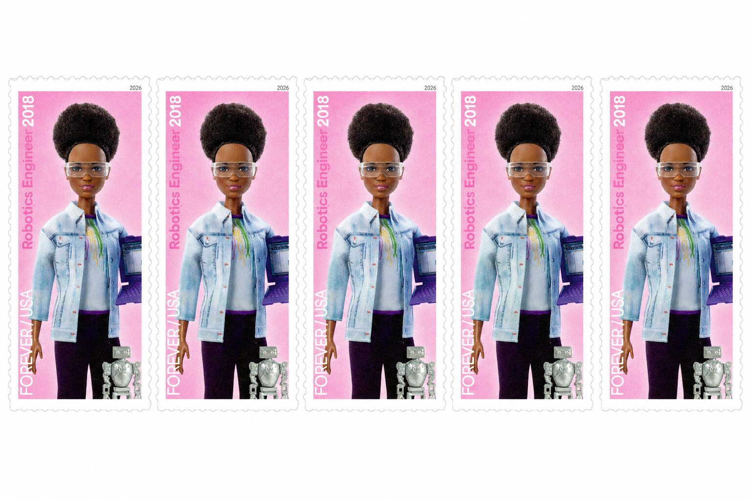 Scott #6115g Barbie You Can Be Anything Robotics Engineer (5) Five Forever Stamp