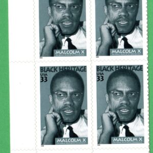 Scott #3273 Malcolm X Black Heritage Plate Block of 4 Stamps - MNH LL