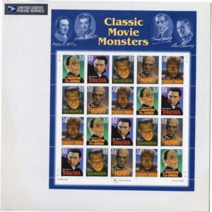 Scott #3172a Classic Movie Monsters Sheet of 20 Stamps - Sealed Item #442541