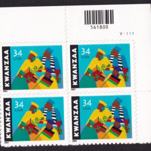 Scott #3548 Kwanzaa Plate Block of 4 Stamps - MNH UR