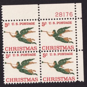 Scott #1276 Angel with Trumpet Plate Block of 4 Stamps - MNH UR