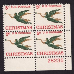 Scott #1276 Angel with Trumpet Plate Block of 4 Stamps - MNH LR