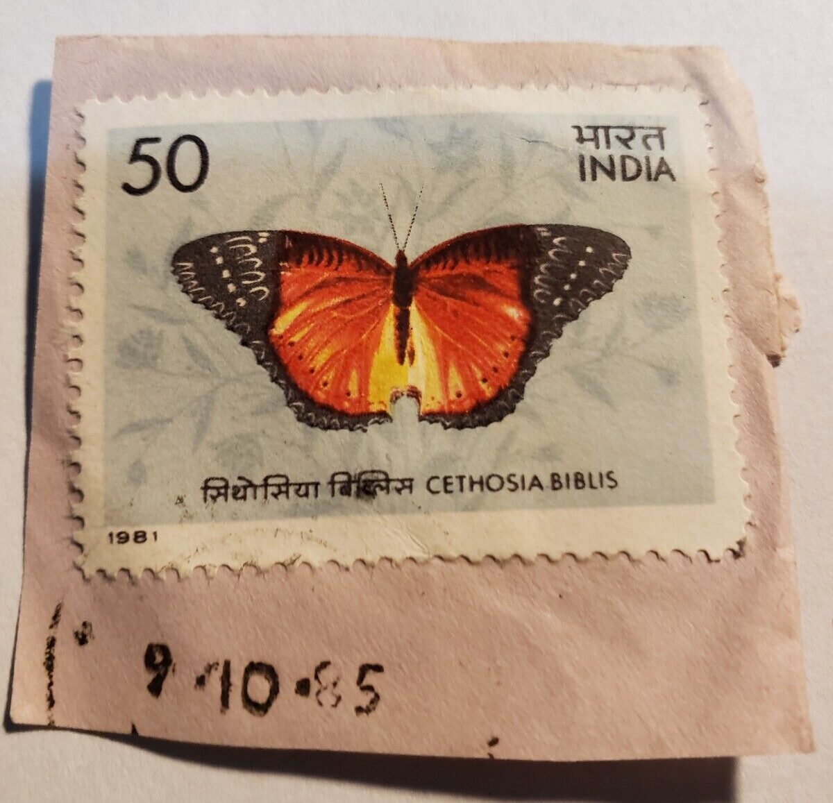 Stamp Asia India 1981 50p Cethosia Biblis sc#936