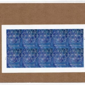 Scott #5853 Blue $1 Floral Geometry Sheet of 10 Stamps - Sealed