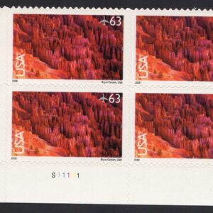 Scott #c139 Bryce Canyon Plate Block of 4 Airmail Stamps - MNH P#S11111 LL