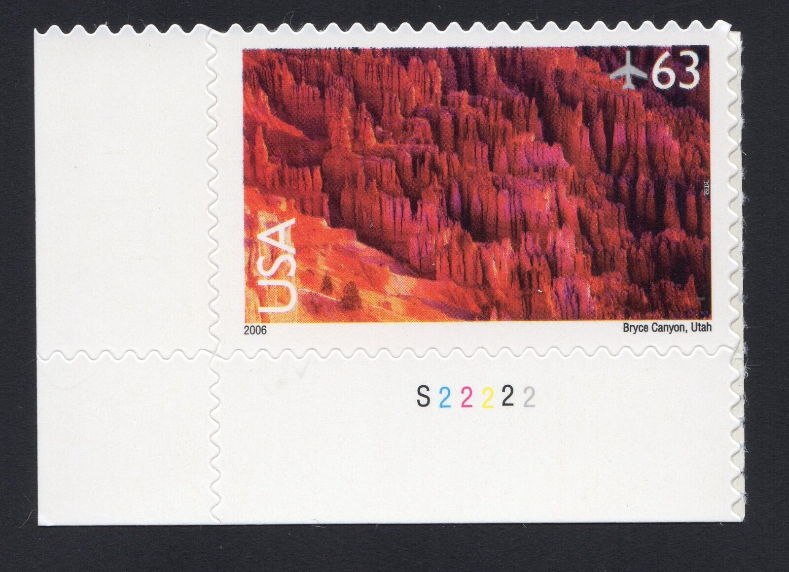Scott #c139 Bryce Canyon Plate # Single Airmail Stamp - MNH P#S22222 LL