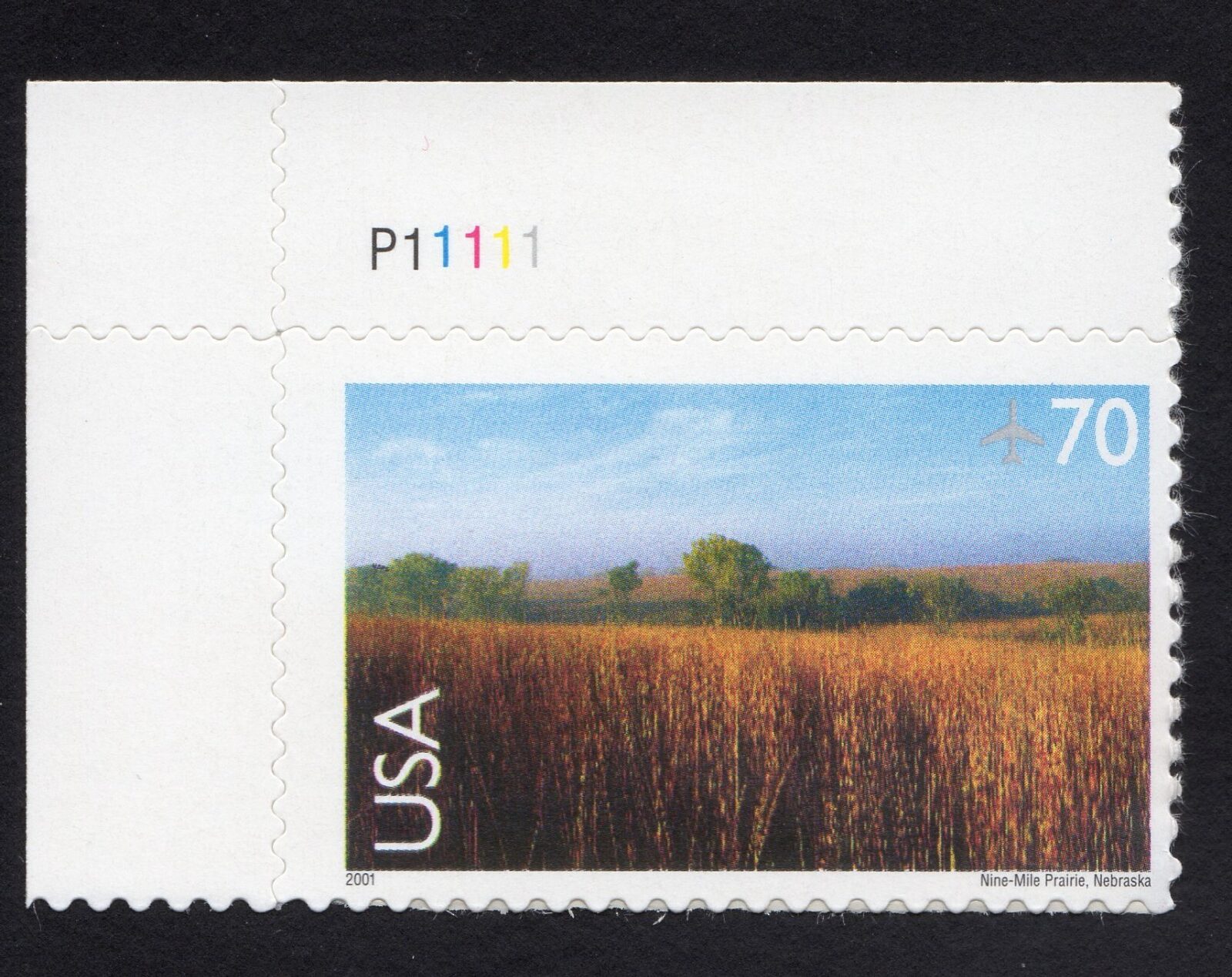 Scott #c136 Nine-Mile Prairie Plate # Single Airmail Stamp - MNH P#P11111