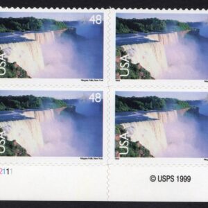 Scott #c133 Niagra Falls Plate Block of 4 Airmail Stamps - MNH P#V22111 LL