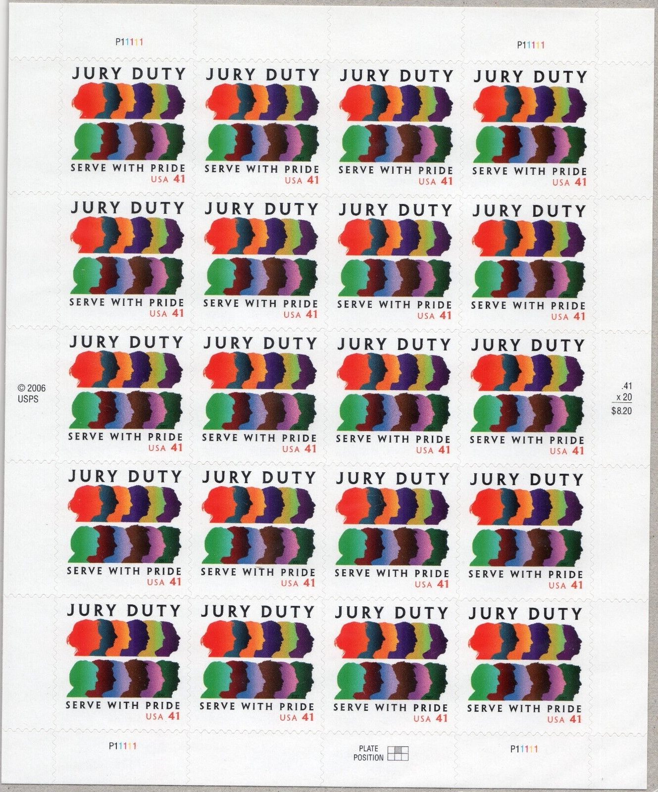 Scott #4200 Jury Duty Sheet of 20 Stamps - MNH