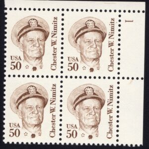 Scott #1869a Chester W. Nimitz Plate Block of 4 Stamps - MNH P#1 UR
