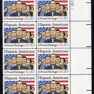 Scott #2103 Hispanic Americans Plate Block of 8 Stamps - MNH P#122211 UR