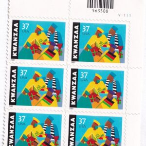 Scott #3673 Kwanzaa Plate Block of 6 Stamps - MNH (UR)