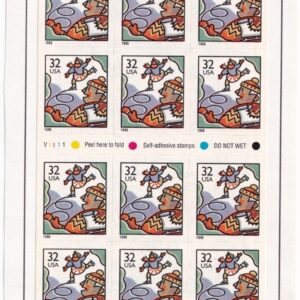 Scott #3117a Christmas Family Ice Skating Booklet of 18 Stamps MNH P#V1111 PC#5