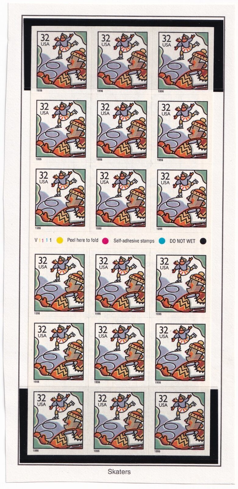 Scott #3117a Christmas Family Ice Skating Booklet of 18 Stamps MNH P#V1111 PC#5