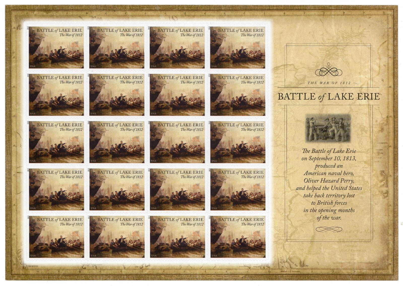 Scott #4805 Battle of Lake Erie Sheet of 20 Forever Stamps - MNH in mount