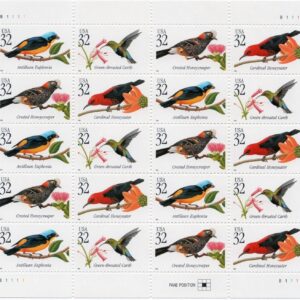 Scott #3225a (3222-3225) Tropical Birds Full Sheet Of 20 Stamps - MNH