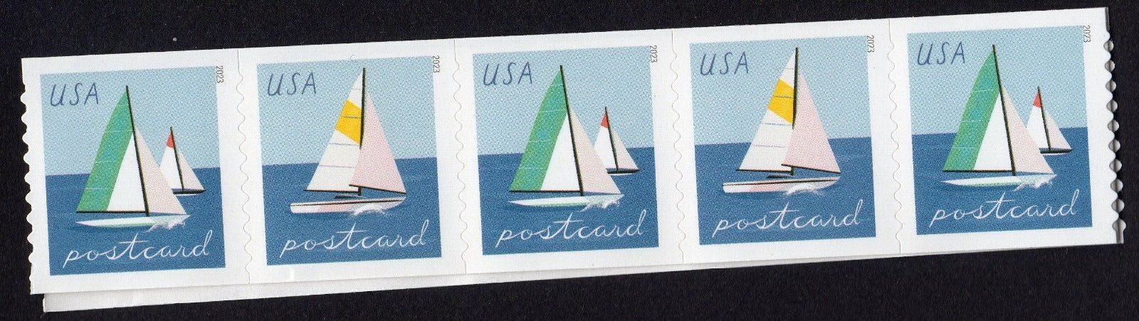 Scott #5750a Sailboats Postcard (48¢) Coil of 10 Stamps - MNH