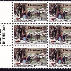 Scott #1702 Christmas Winter Pastime Mail Early Block of 6 Stamps - MNH