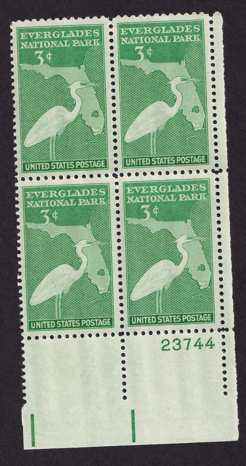 Scott #952 Everglades Florida Plate Block of 4 Stamps - MNH P#23744 LR