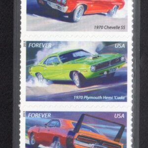 Scott #4747a (4743) Muscle Cars Strip of Forever 5 Stamps - MNH in mount PC#5