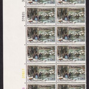 Scott #1703 Christmas Winter Pastime Plate Block of 20 Stamps - MNH