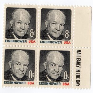 Scott #1394 Dwight D. Eisenhower Mail Early Block of 4 Stamps - MNH