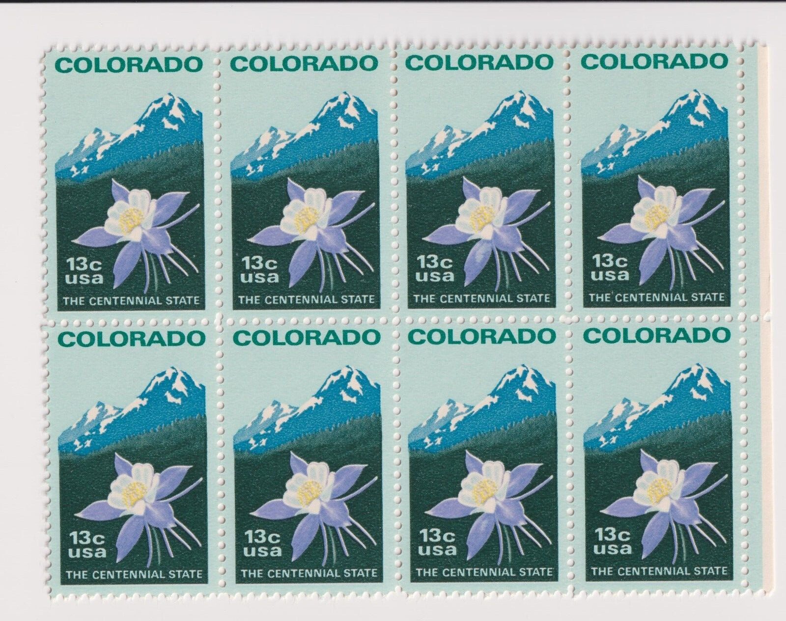 Scott #1711 Colorado Block of 8 Stamps - MNH