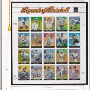Scott #3408 33¢ Legends OF Baseball Sheet of 20 Stamps - MNH White Ace Page