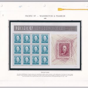 Scott #3139-3140 Franklin & Washington Sheet of 12 Stamps - MNH White Ace Pages