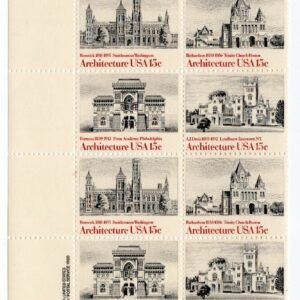 Scott #1841a (1838) Architecture Plate Block Of 16 Stamps - MNH P#39421 UL