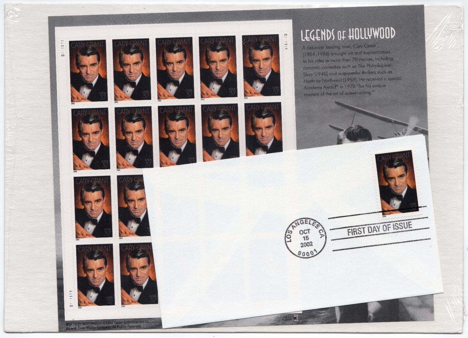 Scott #3692 Cary Grant Legends Sheet of 20 Stamps w/FDC - Sealed White