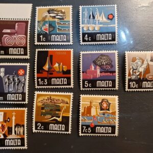 Stamp Europe Malta Set of 10, 1973 sc454-457, 459-460, 462-465 MNH