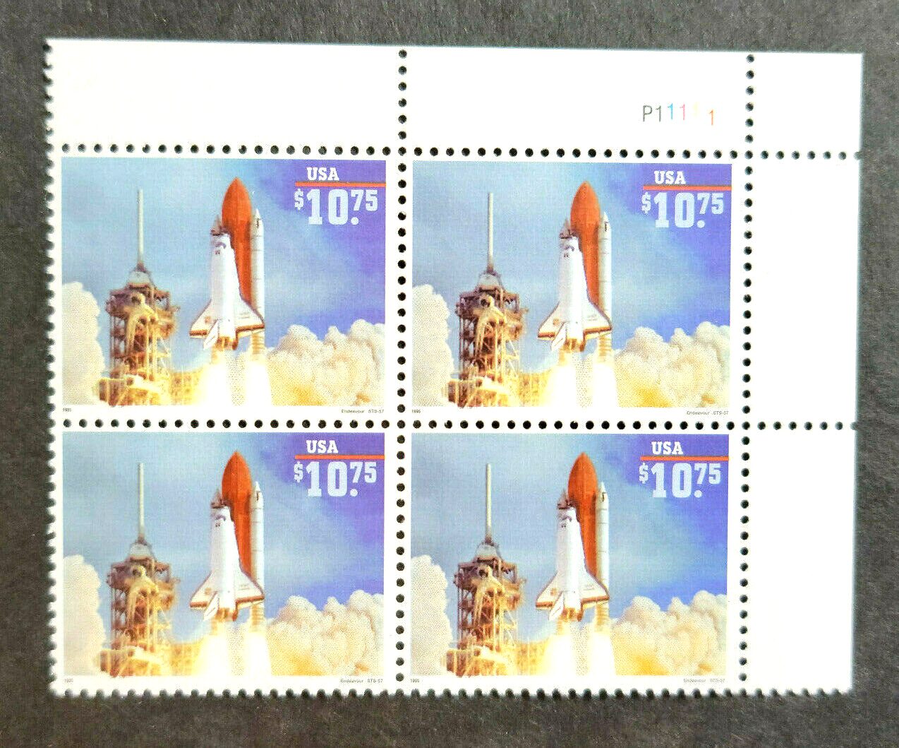 Scott #2544a Space Shuttle Endeavor Lift Off! Plate Block of 4 Stamps - MNH