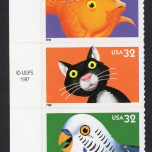 Scott #3234a Bright Eyes Strip of 5 Stamps - MNH w/Plate #