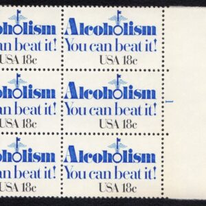 Scott #1927 Alcoholism Plate Block of 6 Stamps - MNH Right